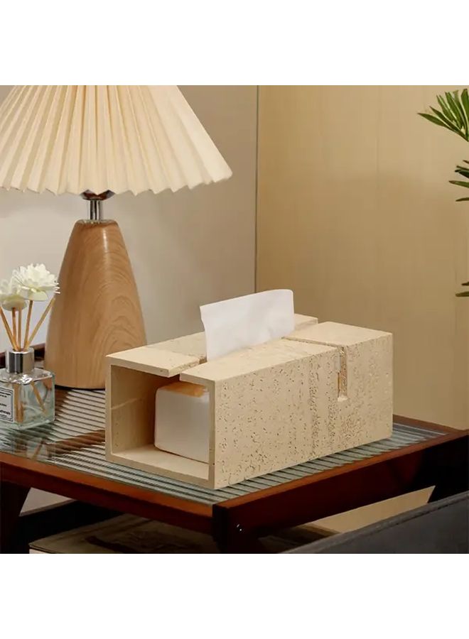 Apricot Geometric Tissue Box Holder Modern Bathroom Kitchen Storage Organizer - Image 4